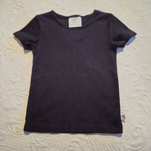 Lolly Wolly Doodle girls size 8 / 9 black short sleeve shirt, VGUC